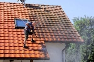 cleaning a roof
